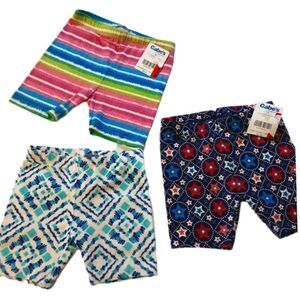 Topsville Bike Shorts 3 Pair Stretch Cute Prints‎  sz 18 months NEW